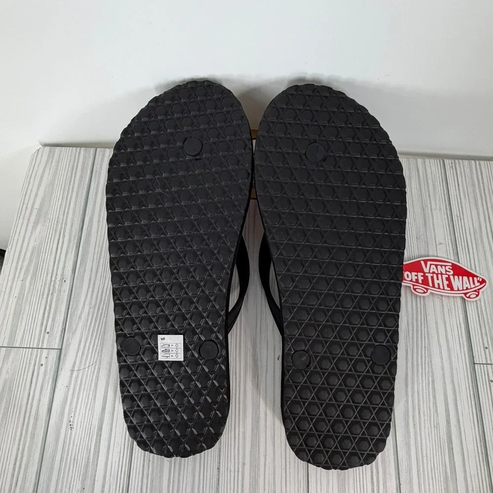 Vans Makena Checkerboard Black Marshmallow UltraCush Flip Flops Mens Size 10